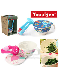 Yookidoo ชุดชามบดอาหารเด็กเยื่อไผ่ ชุดชามบดอาหาร 300มล.