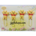 คลิป หนีบกระดาษ ลายPooh หมีพูร์ 1 แพ็กมี 4 อัน