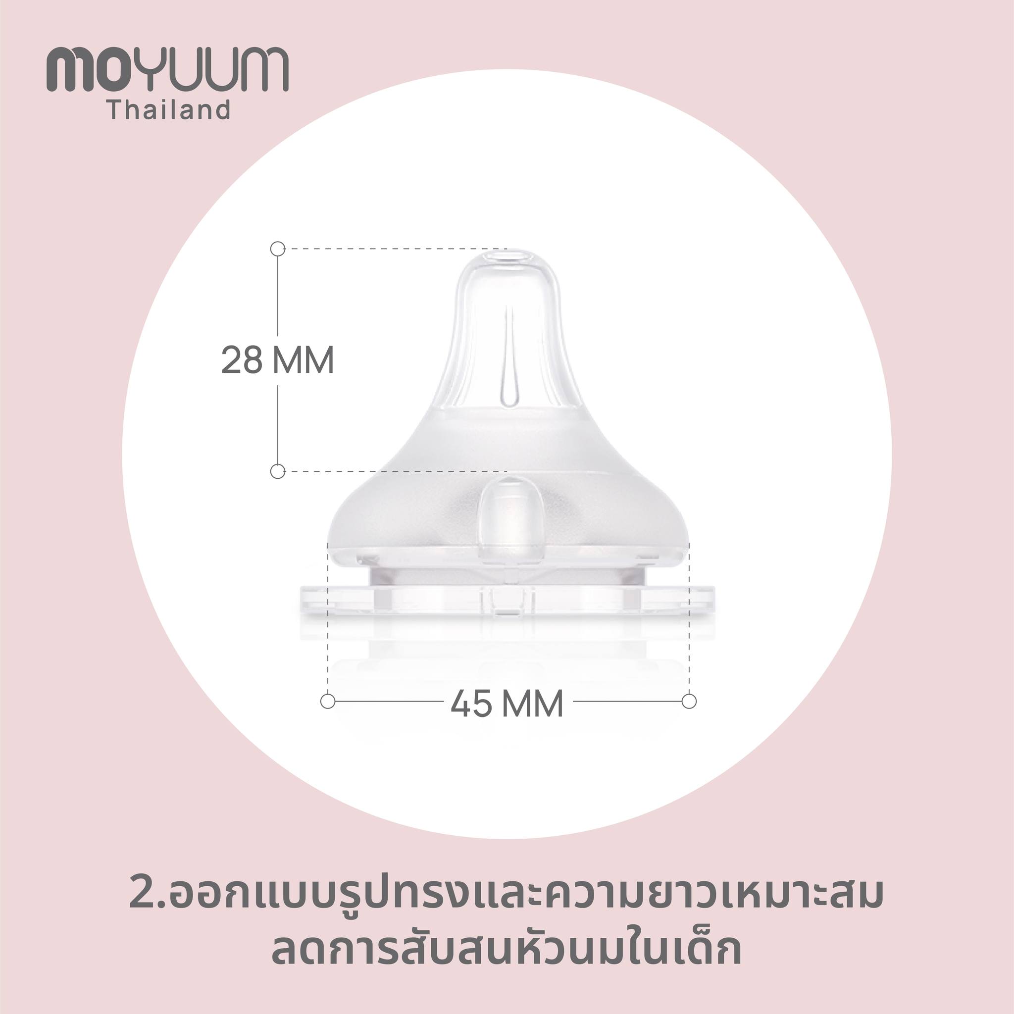Moyuum จุกนมซิลิโคน SUPPORT REAL-FIT 1เซต : 2 ชิ้น รุ่น ซัพพอร์ต By Lillymann