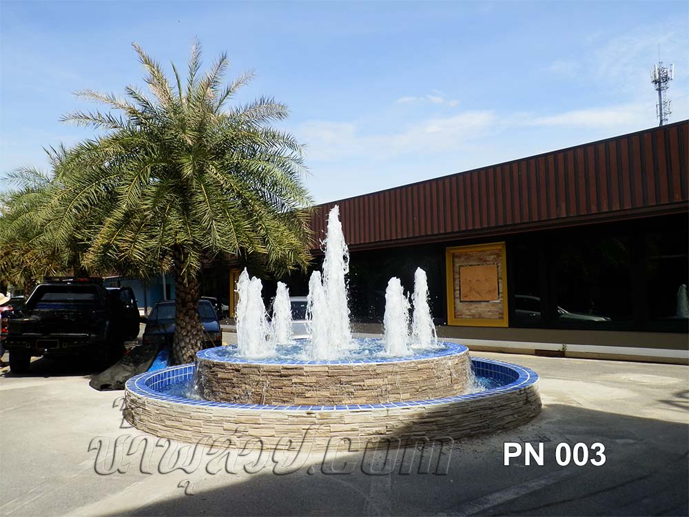 บ่อน้ำพุวงกลม 2 ชั้น หน้าร้าน PANA SPA ที่รังสิต คลอง3