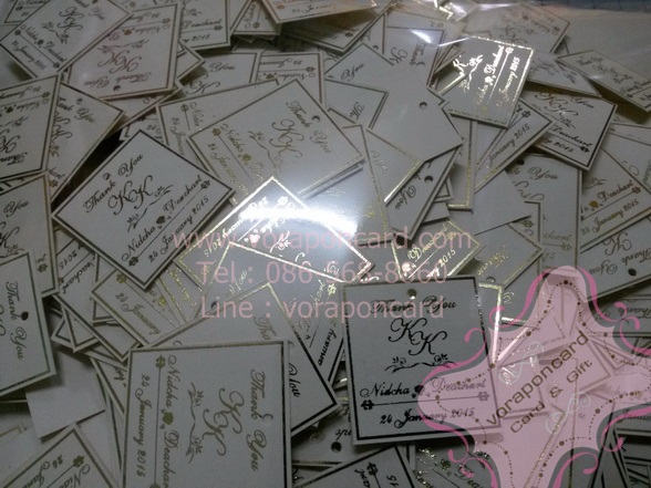 ป้ายชื่อสีทองแบบสี่เหลี่ยม