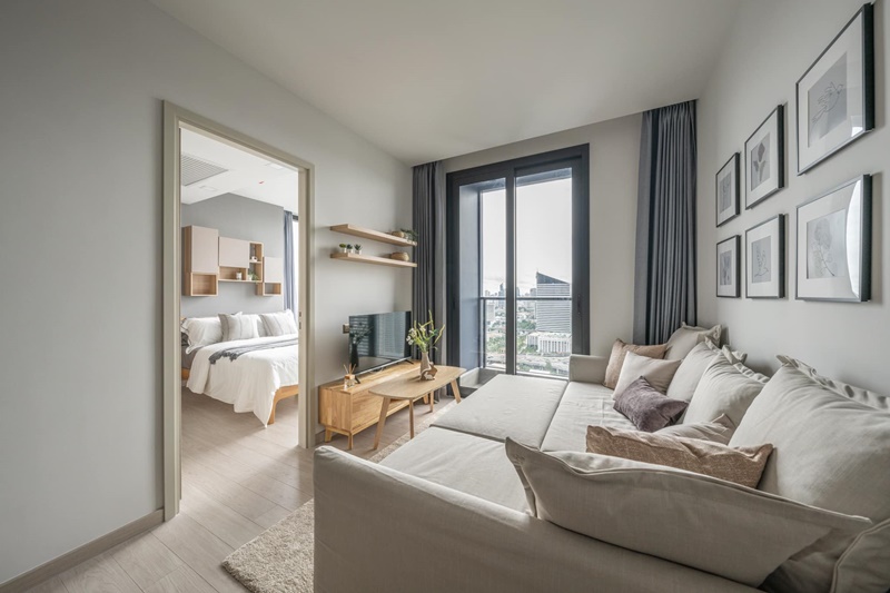 ให้เช่าคอนโด วันไนน์ไฟว์ อโศก-พระราม 9 พื้นที่ 43 ตรม. 1 ห้องนอน เช่า 30,000 บ/ด