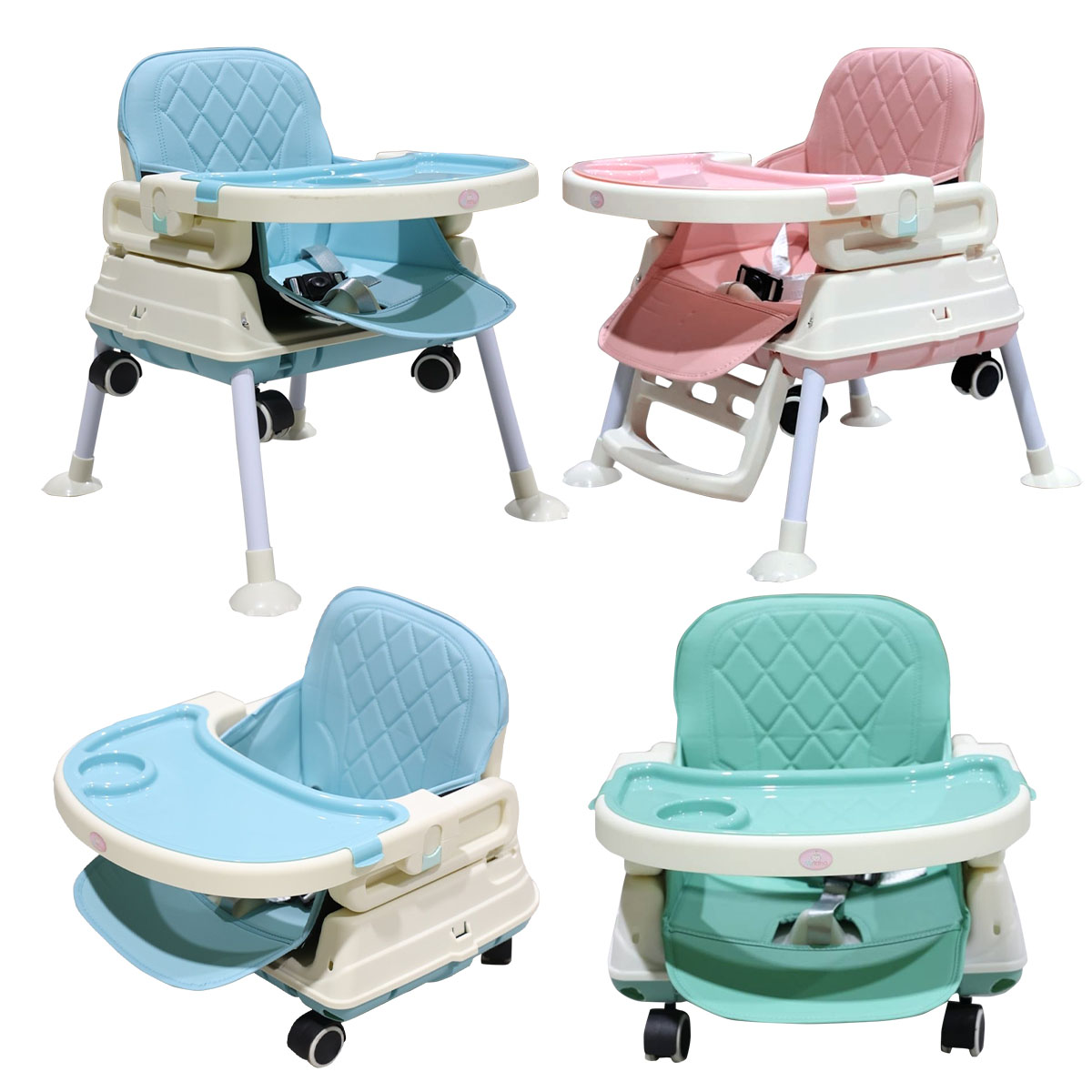 Minana เก้าอี้ทานข้าว สำหรับเด็ก รุ่น 5 in 1 มีล้อ มีด้ามเข็น