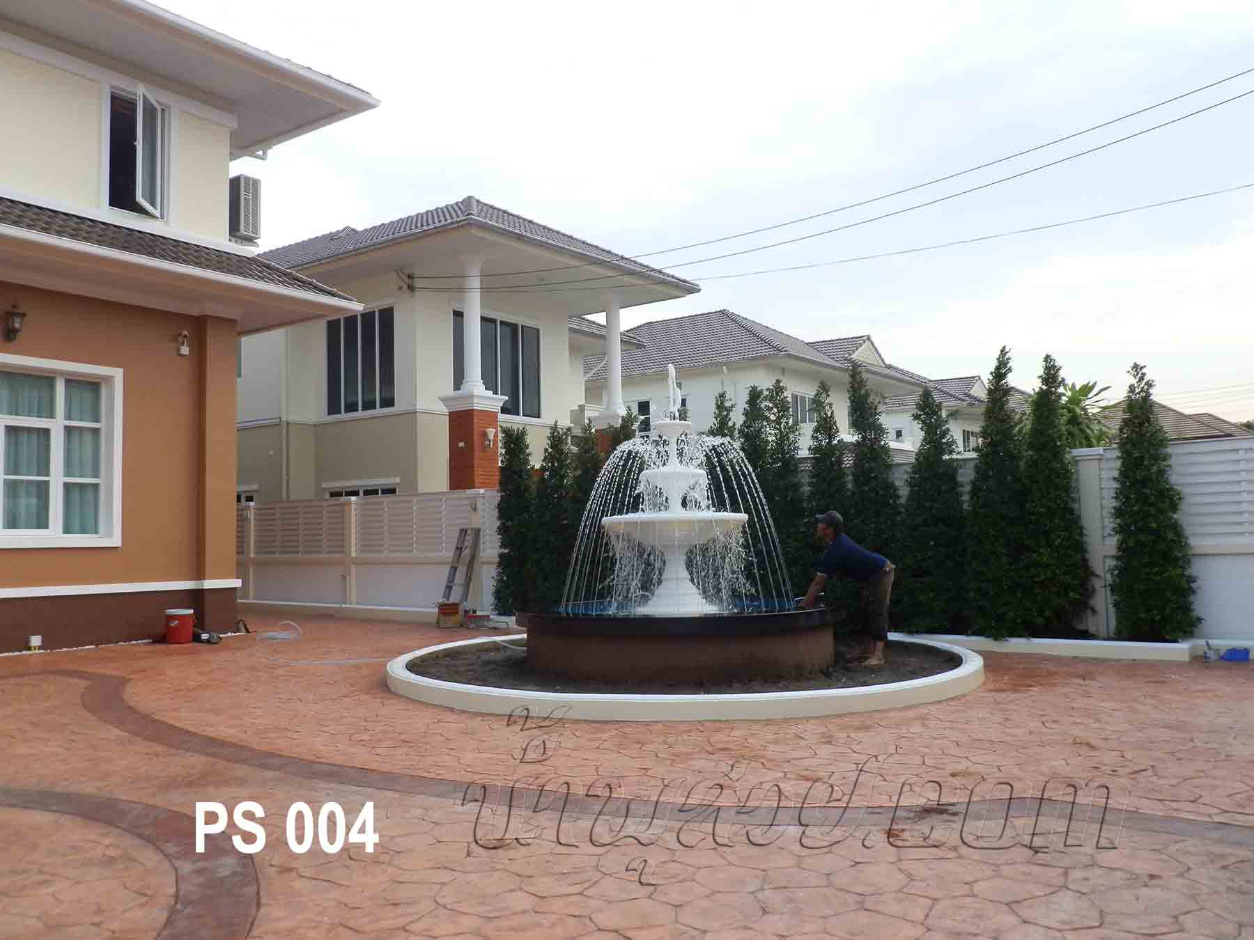 บ่อน้ำพุวงกลม พาน 3 ชั้นที่บ้าน พ.อ.สุนทร บ.ประชาสิริ 2