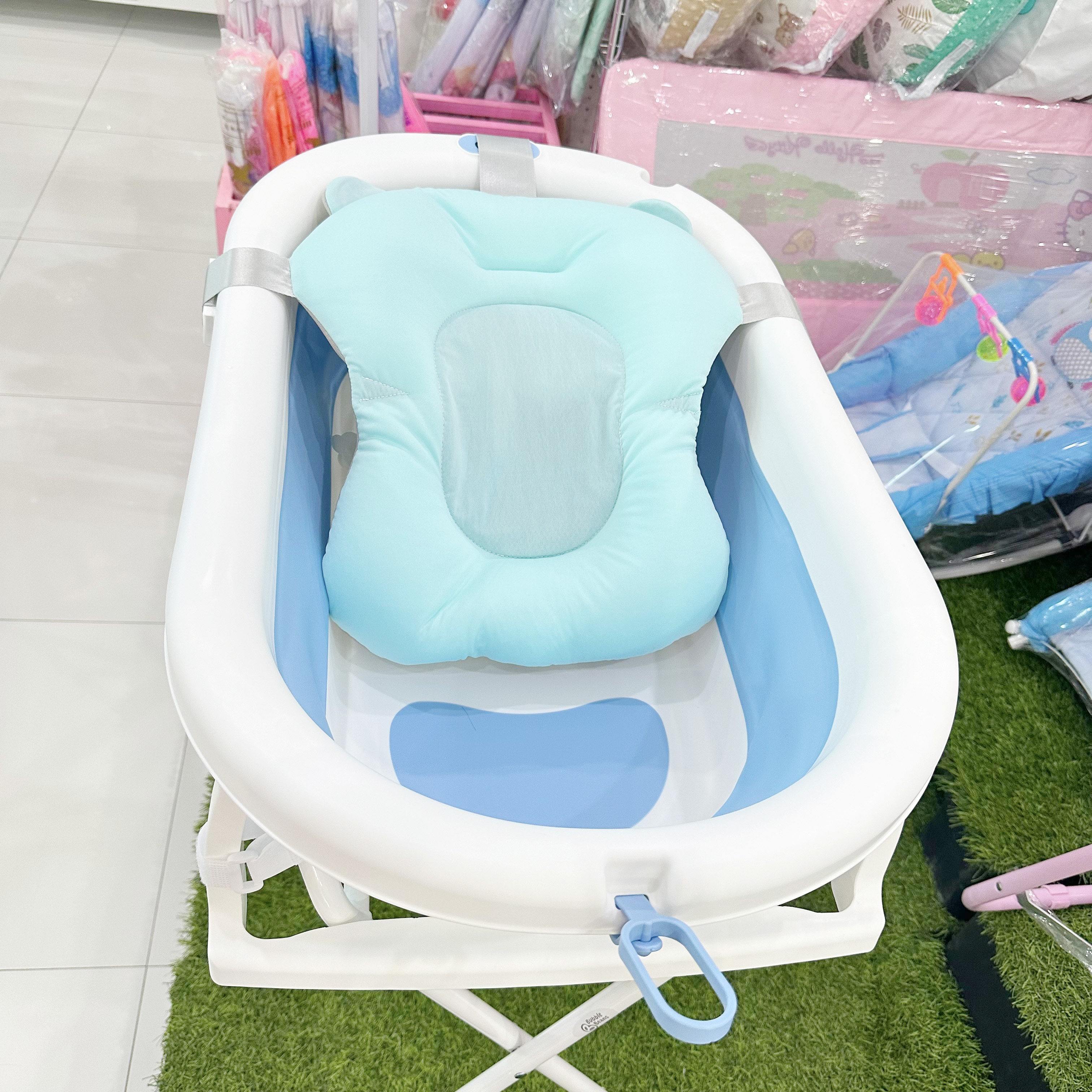 Bubble Beans อ่างอาบน้ำเด็กมีขาตั้ง เบาะเปลี่ยนผ้าอ้อม ที่ยืนอาบน้ำ ฟองน้ำ สำหรับเด็ก