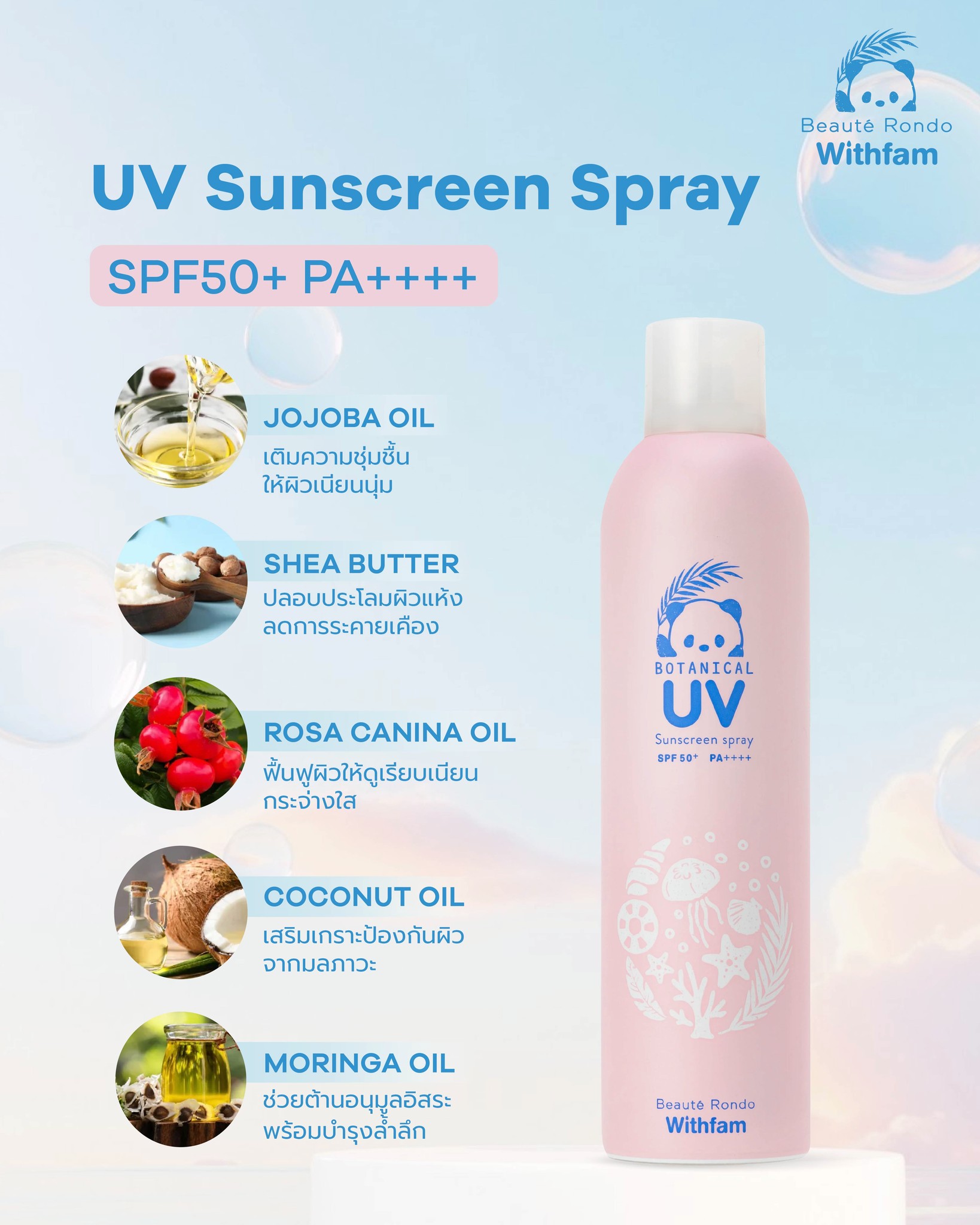 Beaute Rondo สเปรย์กันแดดเด็ก กันแดดเด็กแบบแท่ง กันแดดสติ๊ก ปกป้องเส้นผมและผิว SPF50+ PA+++