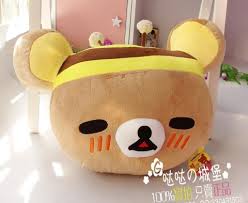 หมอนอิง ลาย Rilakkuma ริลัคคุมะ ชุดผึ้ง หลับตา + ลืมตา ขนาด 14x15 นิ้ว