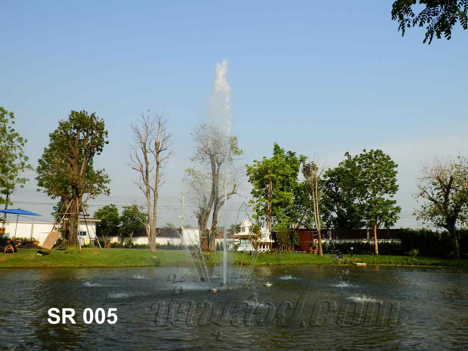 ชุดน้ำพุทุ่นลอย ดอกชบากลีบใหญ่ ที่ สวนหมื่นราม บ้านนายกสมชาย