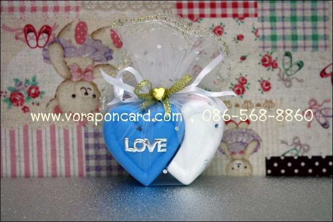 ที่ทับกระดาษหัวใจคู่แพ็คถุงผ้าไหมแก้วมีเหลื่อม