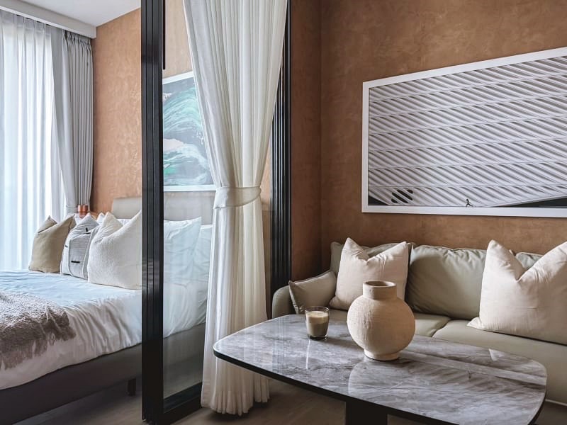 ให้เช่าคอนโด วันไนน์ไฟว์ อโศก-พระราม 9 พื้นที่ 28 ตรม. 1 ห้องนอน เช่า 22,000 บ/ด