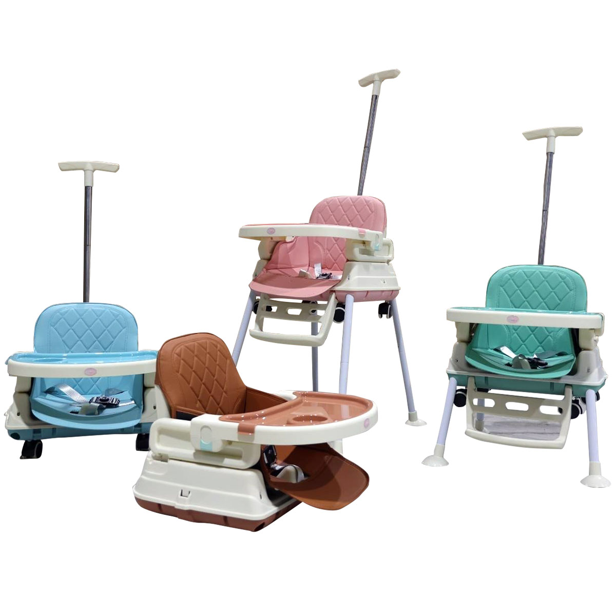 Minana เก้าอี้ทานข้าว สำหรับเด็ก รุ่น 5 in 1 มีล้อ มีด้ามเข็น