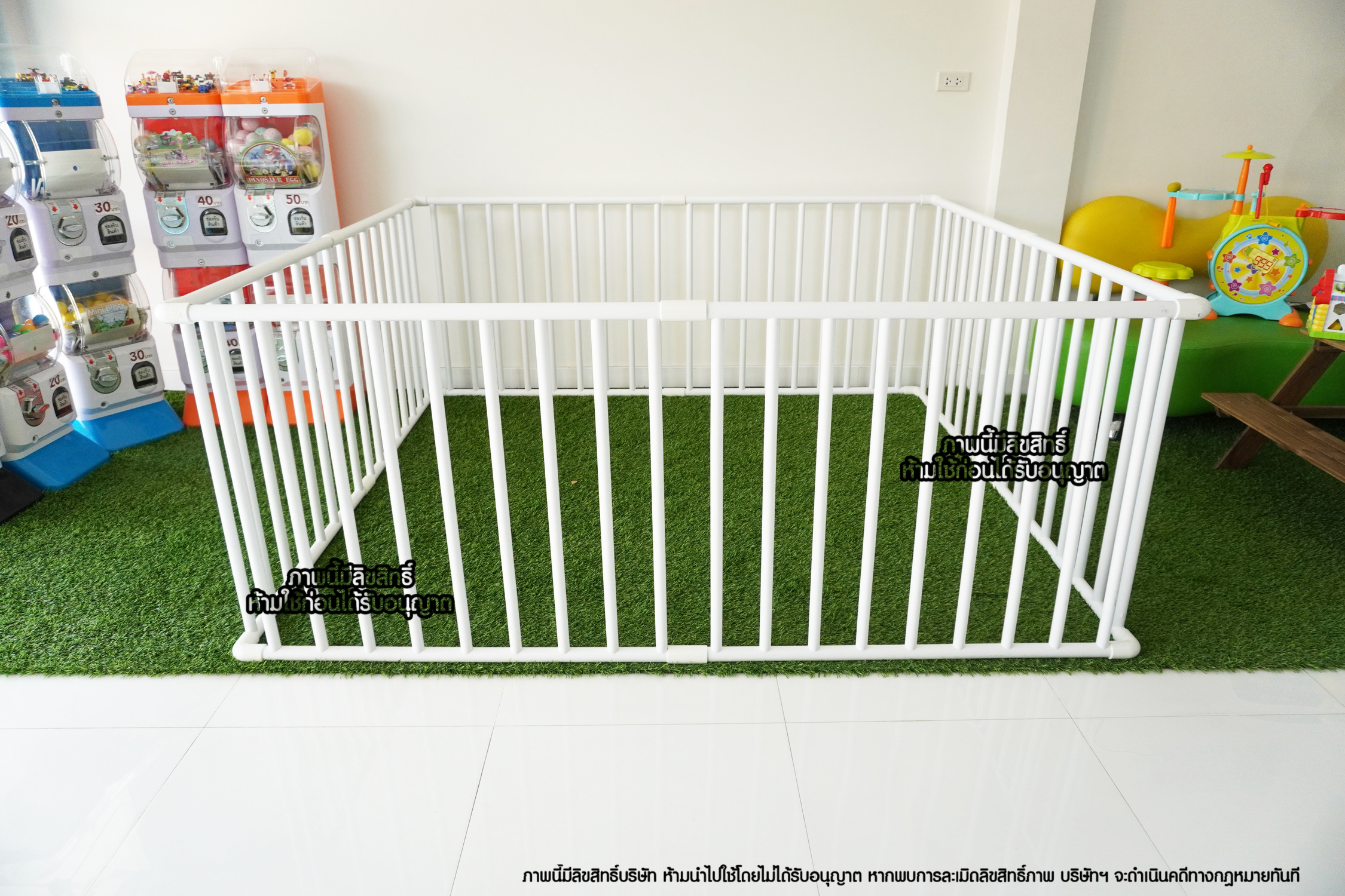 Kidsza คอกกั้นเด็ก ท่อ PVC สีขาว [ขนาด 180x200x80 ซม.]