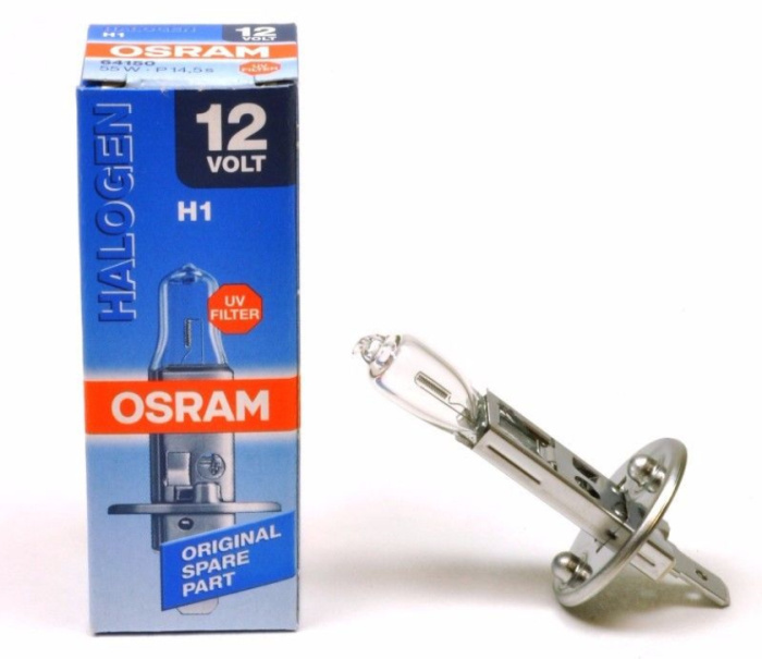Osram หลอดไฟหน้า หลอดไฟรถยนต์ ไฟหน้า ไฟตัดหมอก H1 55W 12V 1คู่
