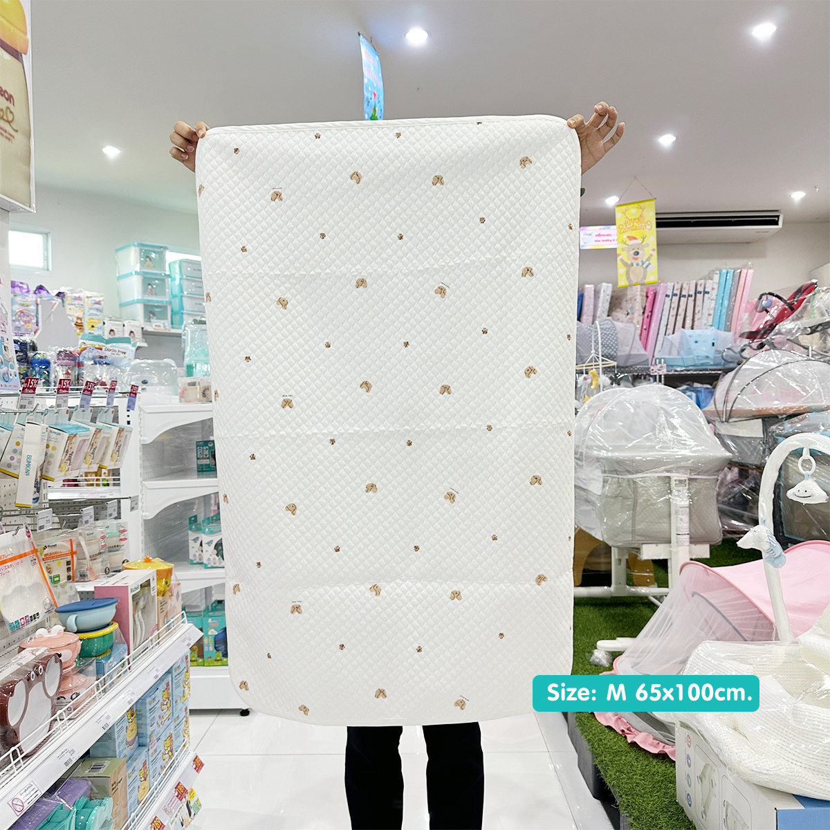 Lieto ผ้ารองฉี่เด็ก ผ้ารองที่นอนเด็กแบบกันลื่น ลายหมี Little bear