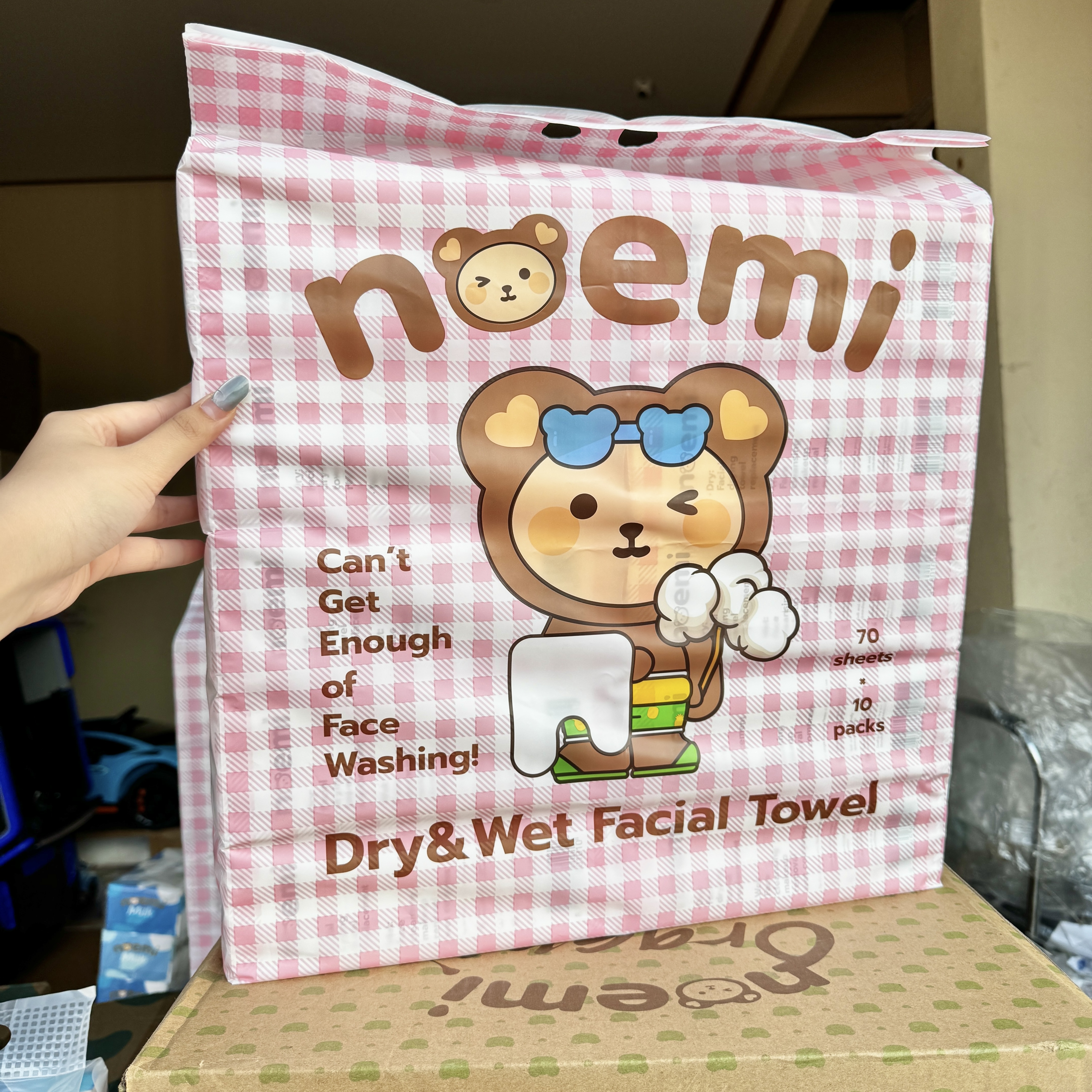 Noemi ทิชชู่เช็ดหน้าแบบแห้ง ผสมโลชั่น ใช้แล้วทิ้ง สำหรับเด็กทารก