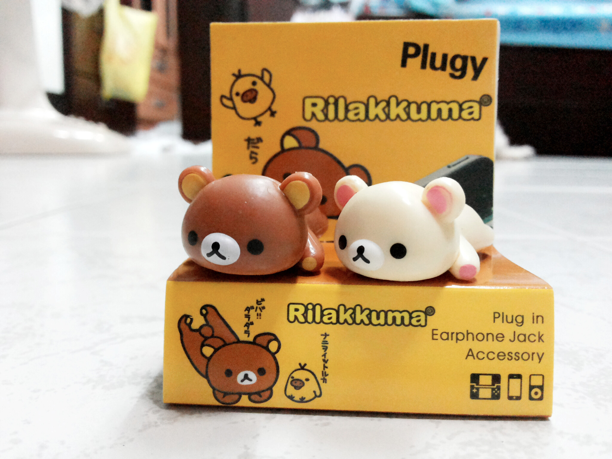 Plugy ที่อุดรูหูฟัง ลาย Rilakkuma คู่ Korilakkuma
