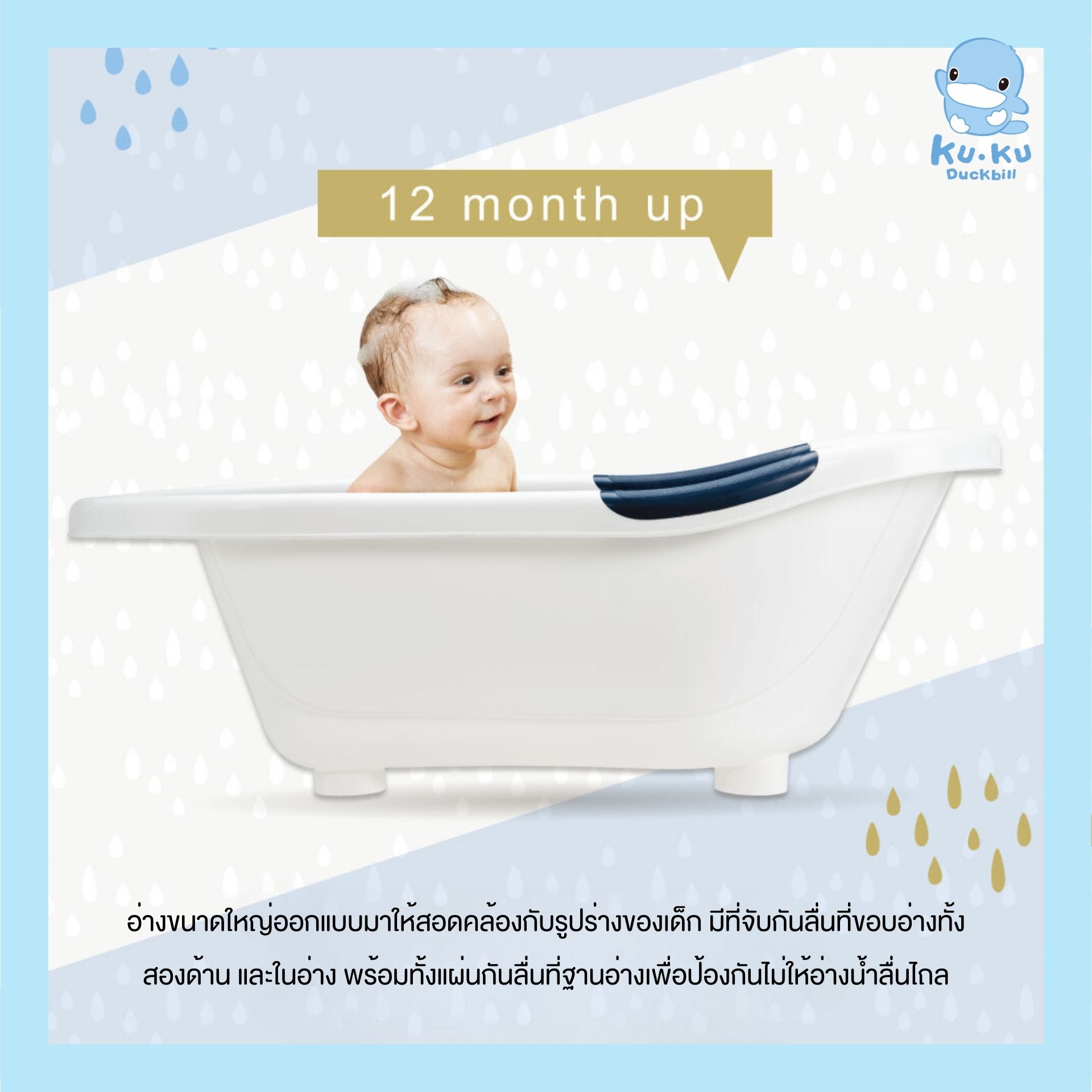 KU.KU Duckbill อุปกรณ์อาบน้ำ อ่างอาบน้ำ หมวกสระผม ฟองน้ำ ขันตักน้ำ สำหรับเด็ก