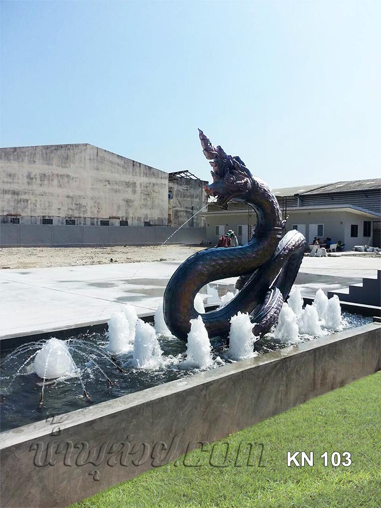 บ่อน้ำพุพญานาค พ่นน้ำใส่ลูกแก้ว ที่ บ.KSN Capital จำกัด บางพลี