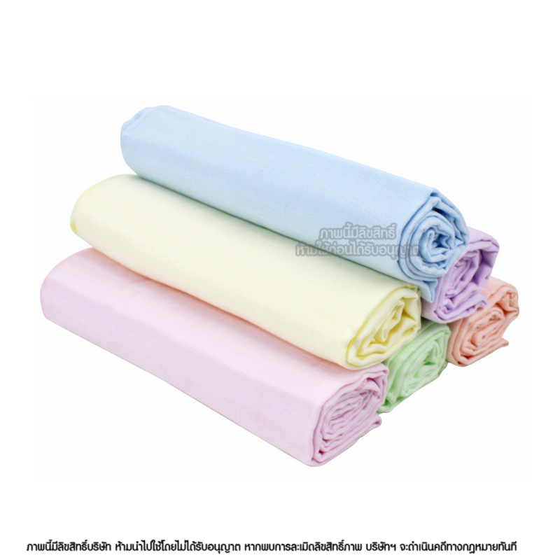NES'S [6ผืน] [27x27นิ้ว] [สีพื้น 6 สี ] ผ้าอ้อมสาลู เกรดอองฟอง สำหรับเด็ก