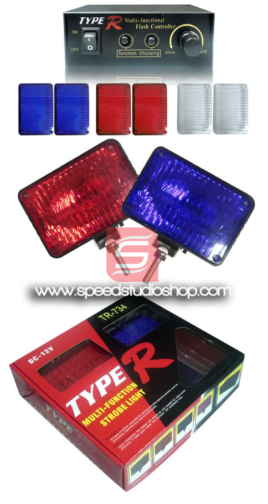 Type R ไฟไซเรน ไฟฉุกเฉิน ไฟกระพริบ LED แสงแฟลช 3 สี multi function strobe light