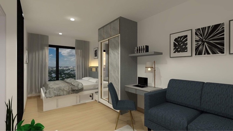 ให้เช่าคอนโดไลฟ์ อโศก ไฮป์ พื้นที่ 27 ตร.ม. ห้องสตูดิโอ เช่า 16,000 บ/ด