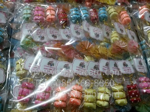พวงกุญแจข้าวต้มมัดลายจุดคละสี