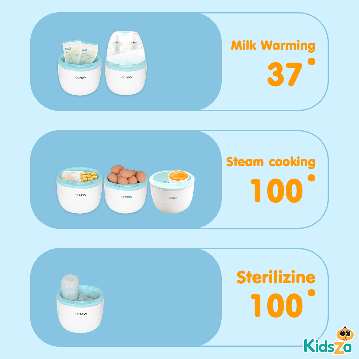 Oonew เครื่องอุ่นนม เครื่องอุ่นอาหาร และนึ่งฆ่าเชื้อ รุ่น Milky Ways