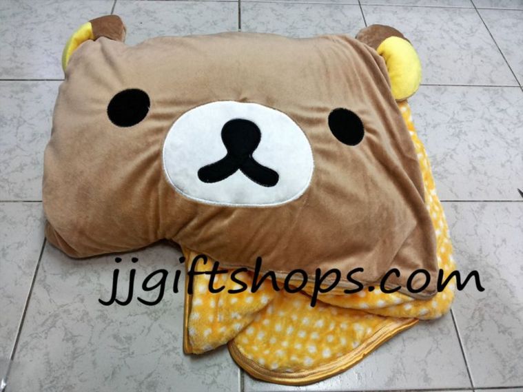 มอนผ้าห่มรีลัคคุมะ Rilakkuma ขนาด 3.5 ฟุต เนื้อผ้าขนหนูนุ่มมากๆ เย็บขอบ มีซิปค่ะ