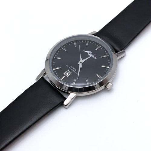 Metro นาฬิกาข้อมือผู้ชายสายหนังดำ-หน้าปัดดำ รุ่น 20125M-BL