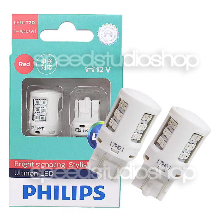 Philips Ultinon LED หลอดไฟเบรค LED รถยนต์ T20 แบบเสียบ 2 จุด สำหรับไฟเบรค สีแดง