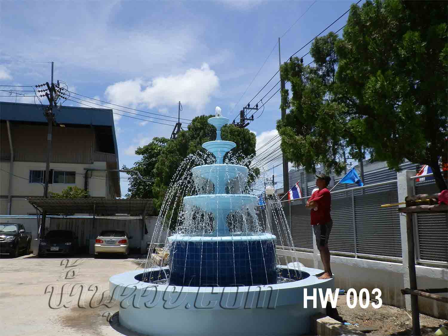 บ่อน้ำพุฮวงจุ้ย พาน 4 ชั้น ด้านหน้า บริษัท โฮซิเวลล์ เทคโนโลยี่ จำกัด