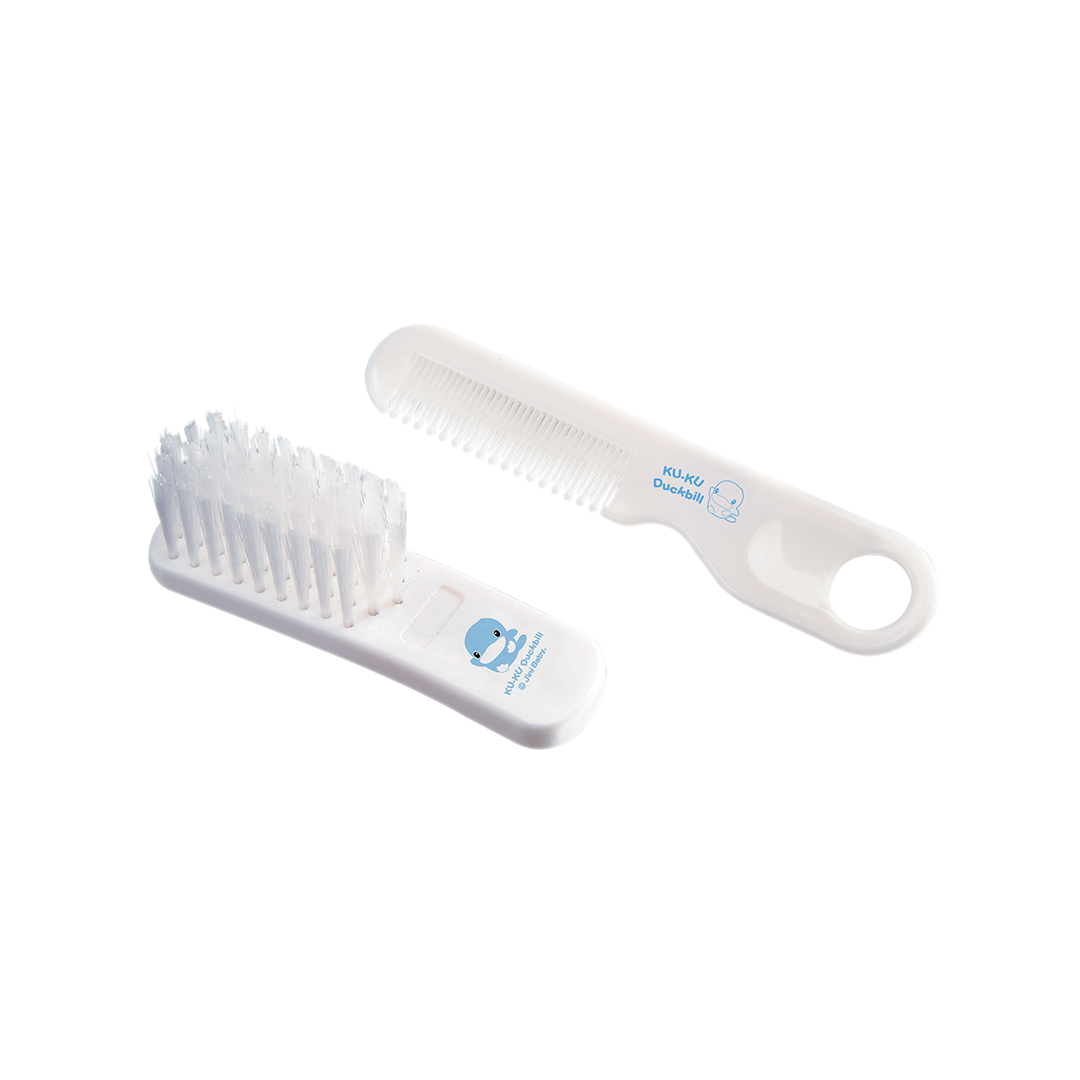KU.KU Duckbill หวีสำหรับทารก แปรงหวีผม BABY HAIRBRUSH & COMB SET