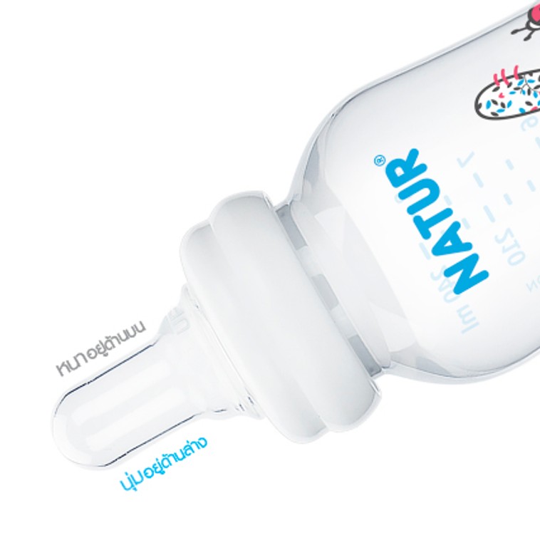 Natur เนเจอร์ ขวดนมเด็กปากแหว่งเพดานโหว่ คอแคบ 8oz.