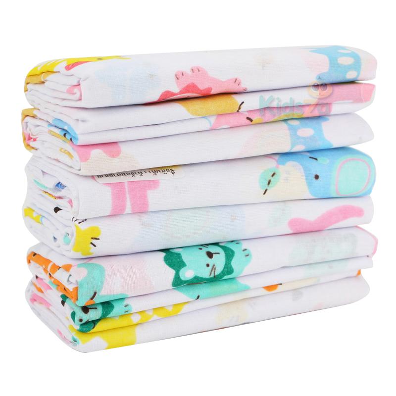 Little Home Baby [12ผืน] [24x24นิ้ว] [คละลาย] ผ้าอ้อมสาลู พิมพ์ลาย สำหรับเด็ก