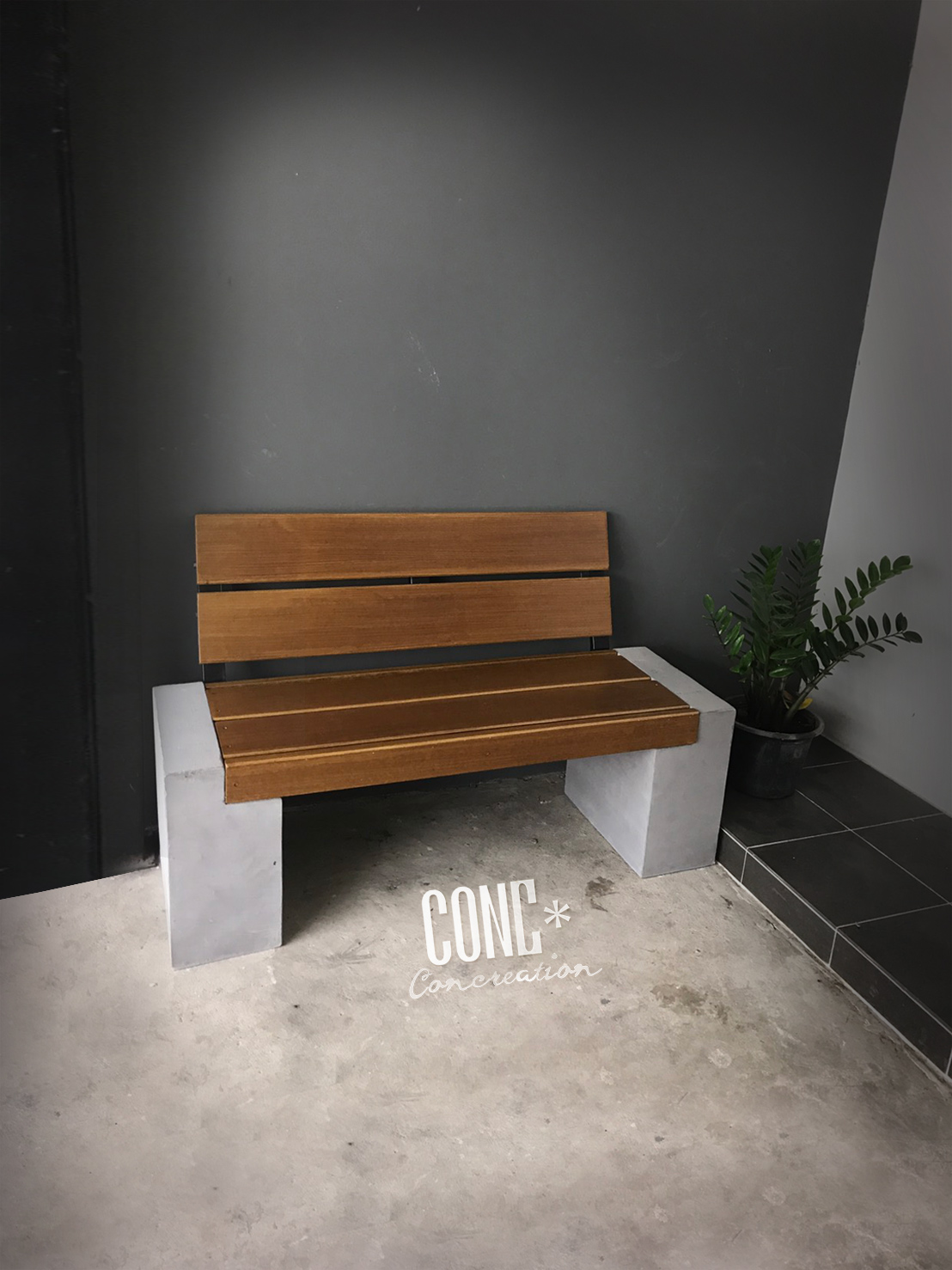 ม้านั่งสนาม รุ่นบล็อคพนักพิง ไม้ไฟเบอร์ซีเมนต์ BBK0201-120-T