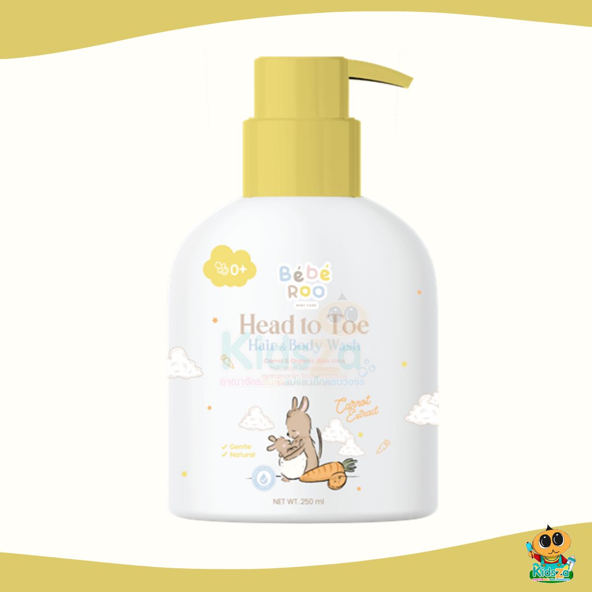 Bebe Roo เจลอาบน้ำและสระผม สบู่เหลวอาบน้ำและสระผม สำหรับเด็ก 250 ml. Head to Toe Hair and Body wash