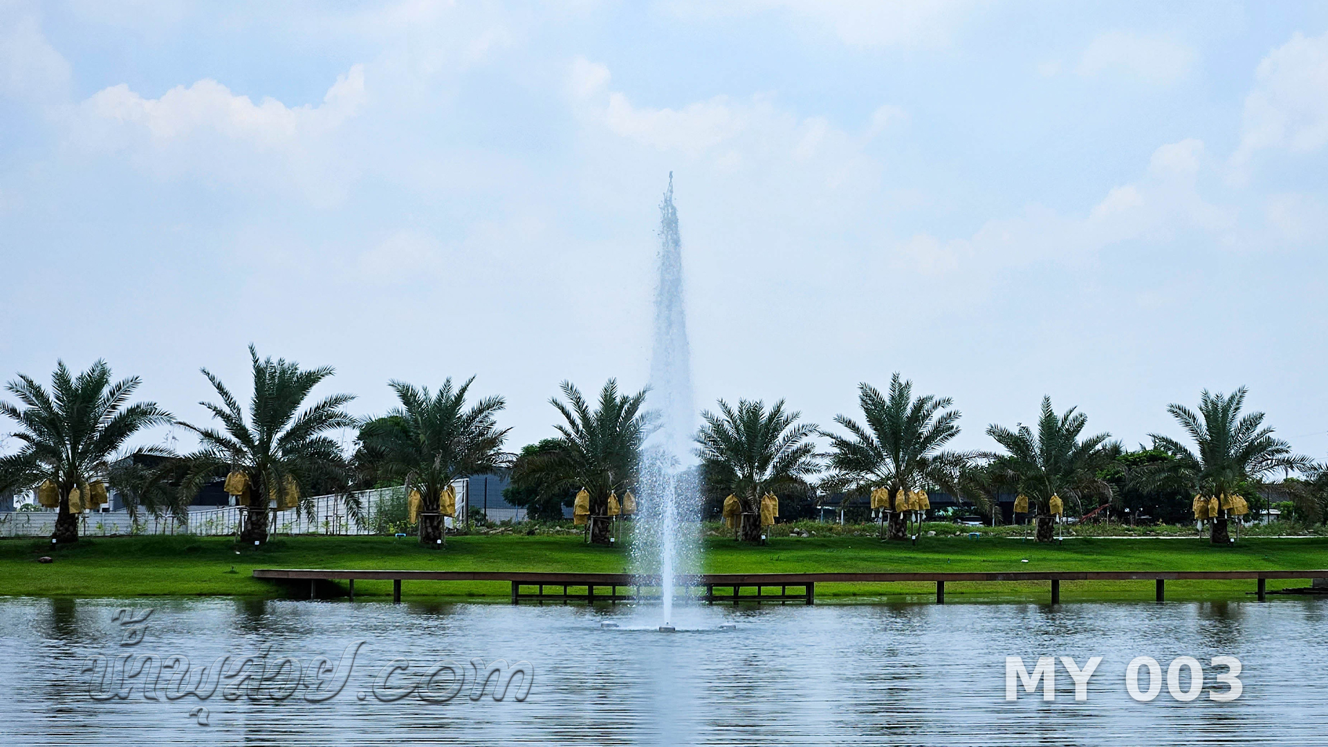 น้ำพุทุ่นลอย ทรงต้นสน MOO YOO ROSE HOUSE จ.นครปฐม