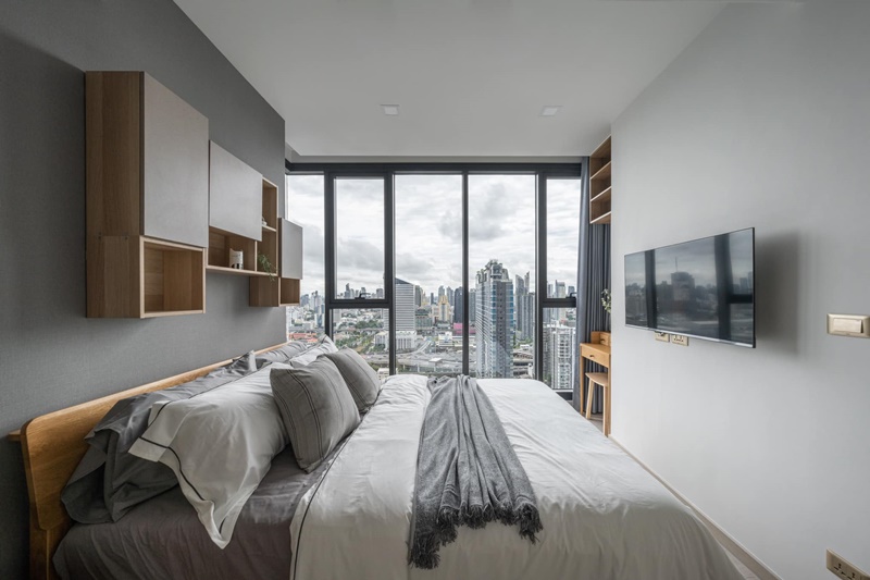 ให้เช่าคอนโด วันไนน์ไฟว์ อโศก-พระราม 9 พื้นที่ 43 ตรม. 1 ห้องนอน เช่า 30,000 บ/ด