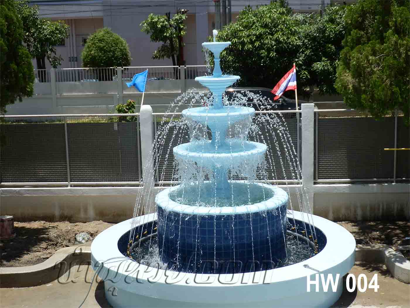 บ่อน้ำพุฮวงจุ้ย พาน 4 ชั้น ด้านหน้า บริษัท โฮซิเวลล์ เทคโนโลยี่ จำกัด