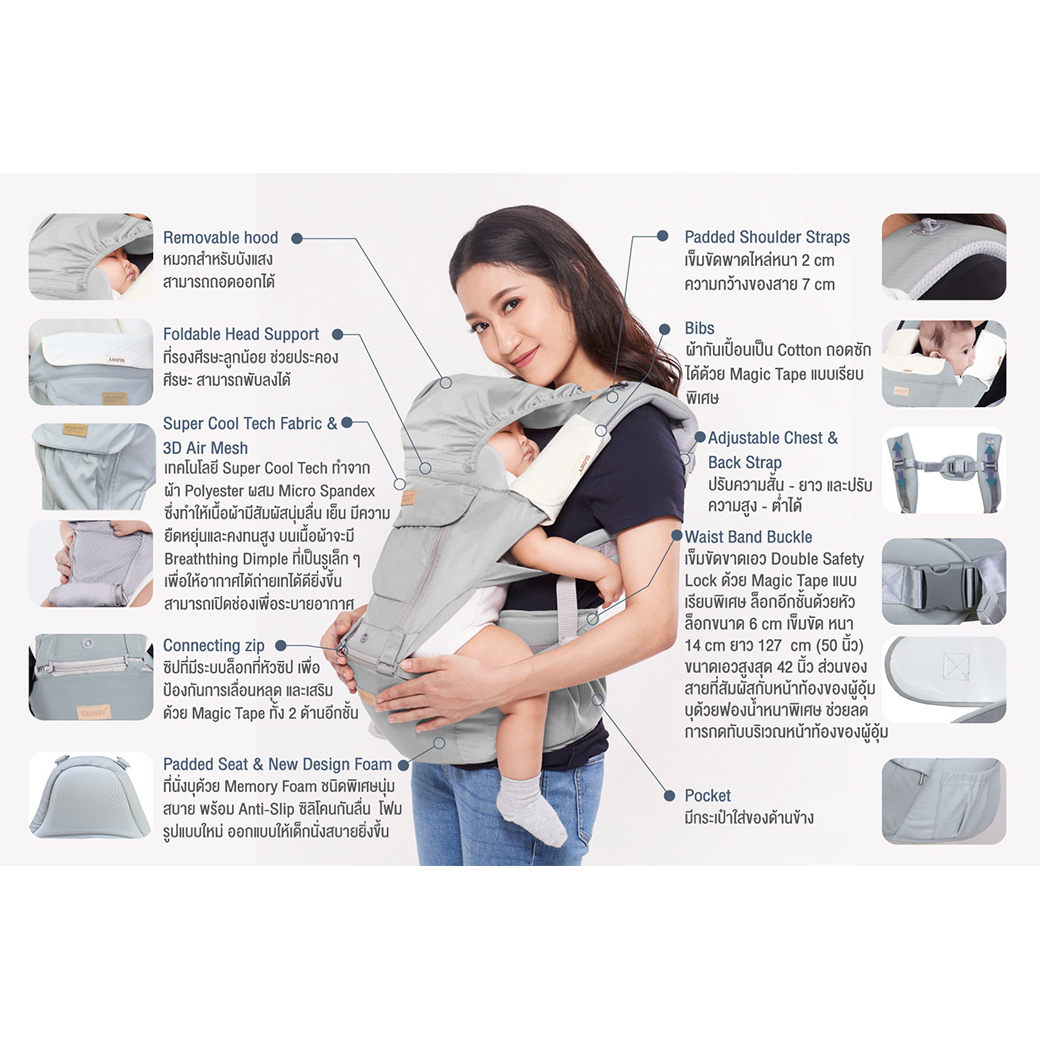GLOWY Star เป้อุ้มเด็ก ฮิปซีท รุ่น Hip (Ster) Seat Neo Plus