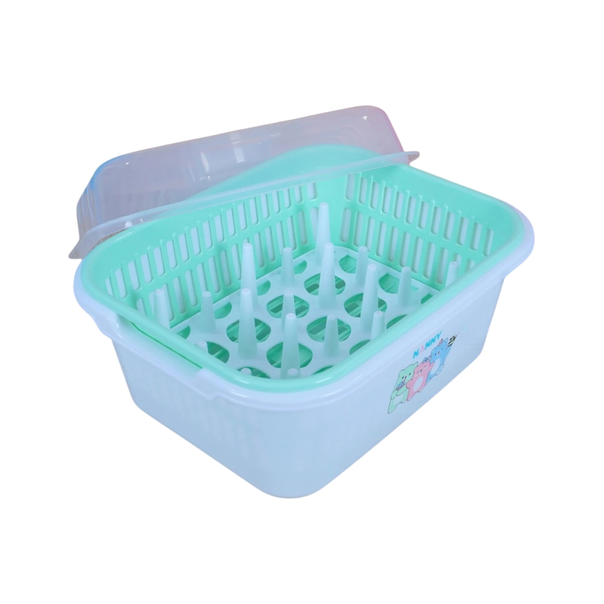 Nanny ตะกร้าคว่ำขวดนม แบบมีฝาปิด Baby Bottle Drying Basket