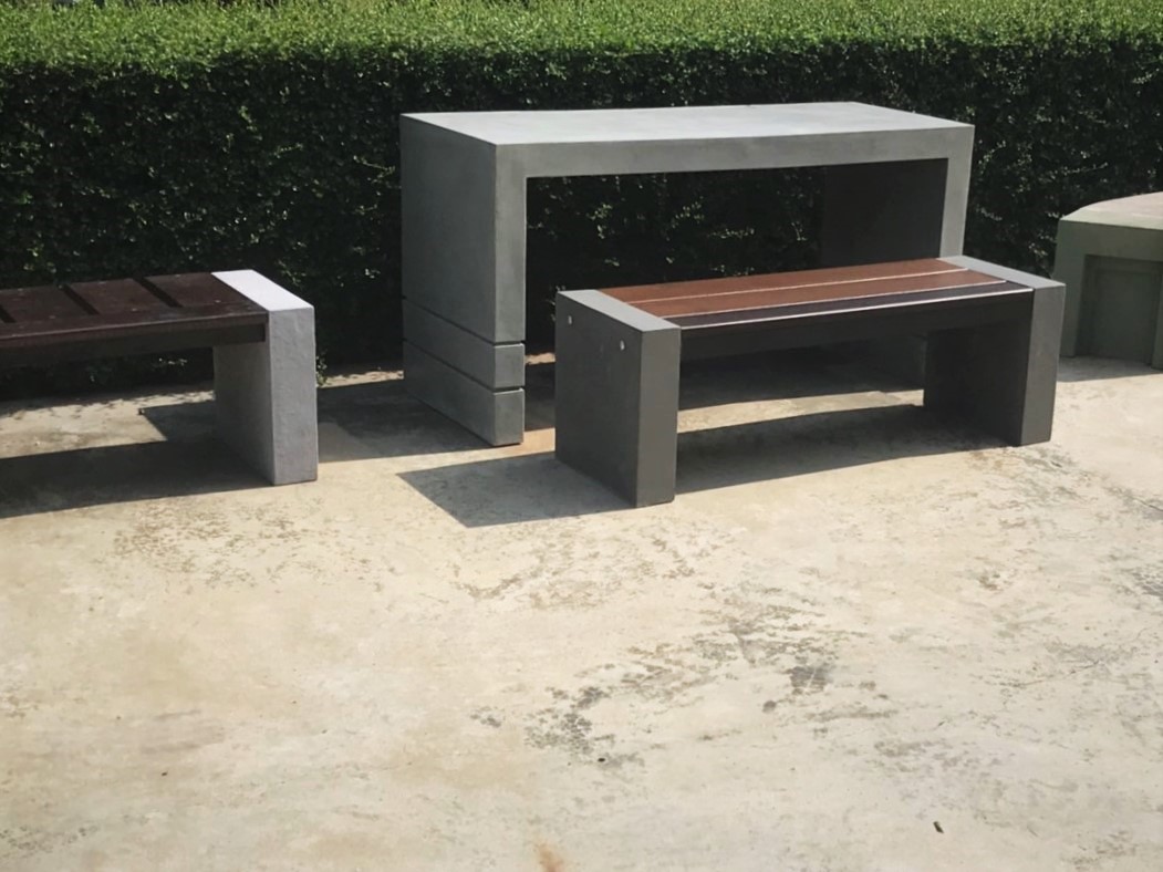 ชุดโต๊ะสนามไฟเบอร์ท็อปทูโทน ไม้ไฟเบอร์ซีเมนต์ TABLESET- TLF-TTP