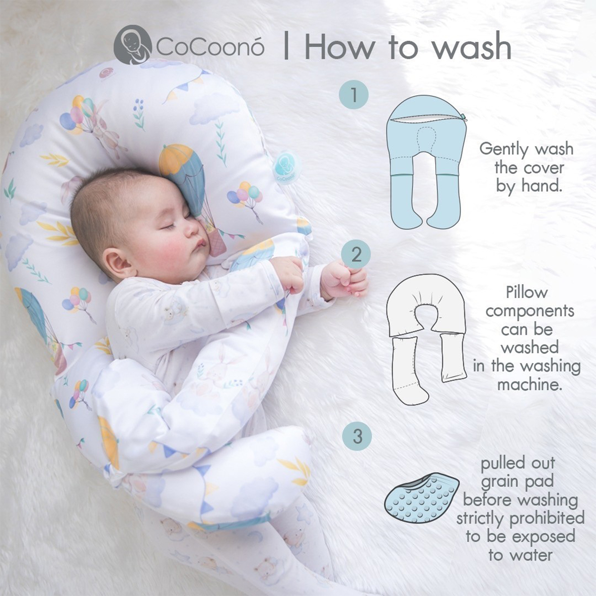 CoCoono CoCoonee หมอนอ้อมกอดกันสะดุ้ง หมอนกันสะดุ้ง สำหรับเด็กเเรกเกิด