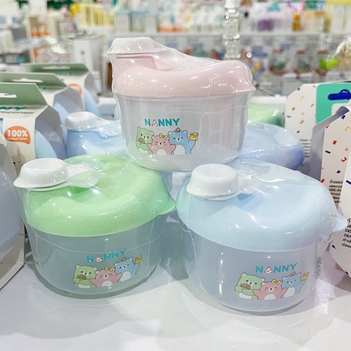 Nanny กระปุกแบ่งนมผง 3 ช่อง