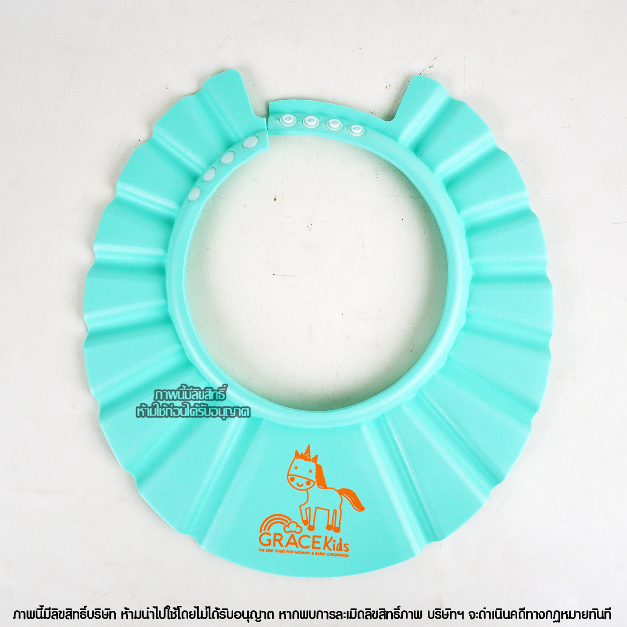Gracekids หมวกอาบน้ำ กันแชมพู แบบปรับขนาดได้ คละลาย