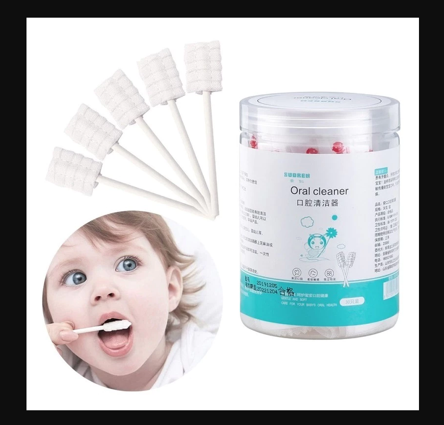 Haoh baby ผ้าก๊อซทำความสะอาดช่องปากเด็ก 30 ก้าน ผ้าก๊อซเช็ดลิ้น