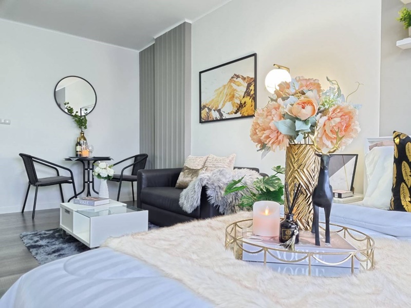 ให้เช่าคอนโด ดีคอนโด แคมปัส รีสอร์ท บางนา พื้นที่ 30 ตร.ม. สตูดิโอ เช่า 9,000 บ/ด