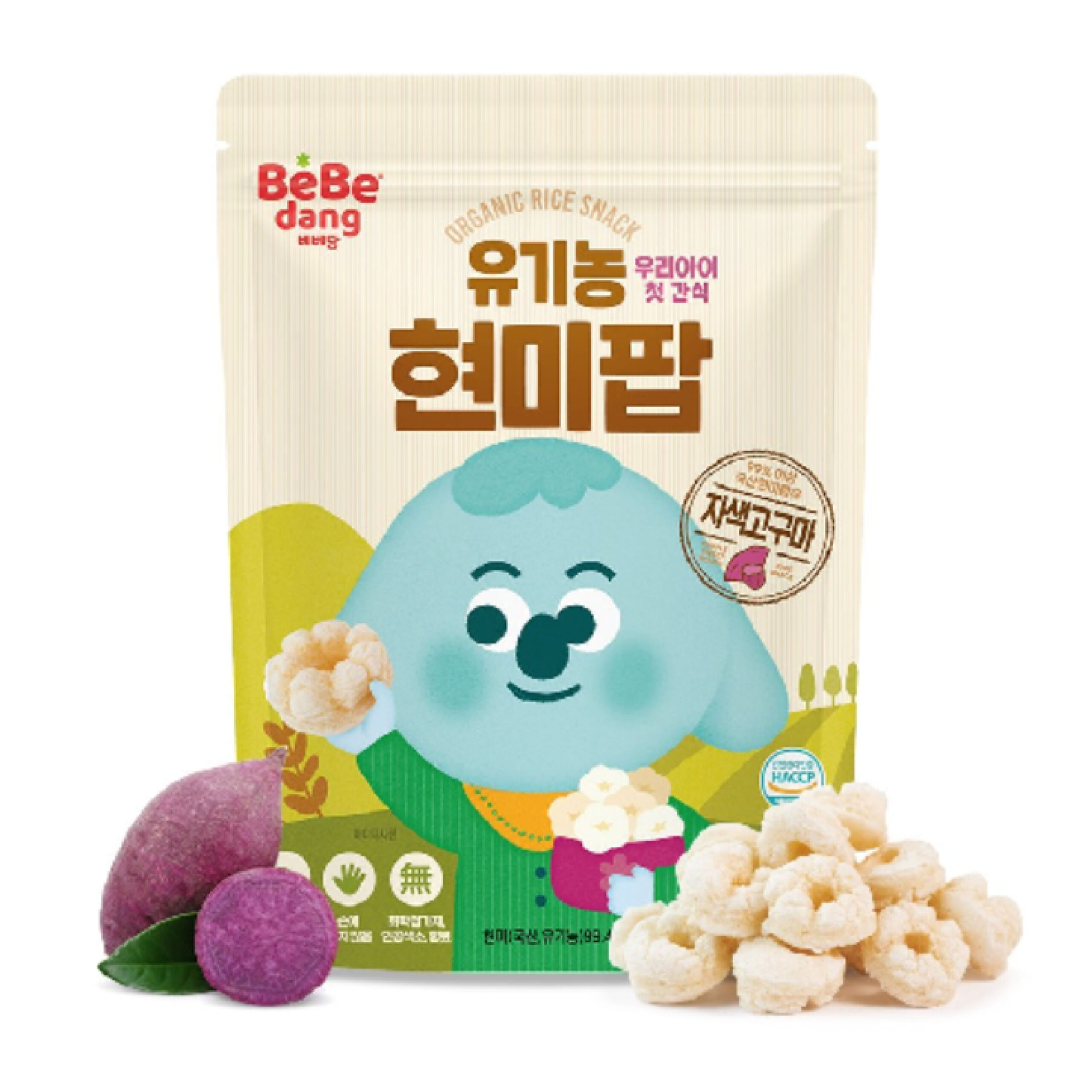 Bebedang เบเบดัง Organic Brown Rice Pop ขนมข้าวกล้องออร์แกนิค อบป็อป สำหรับเด็ก 50g