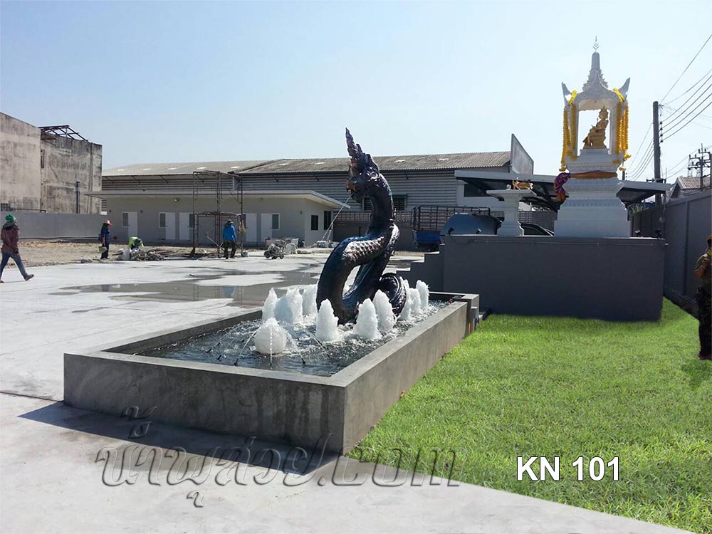 บ่อน้ำพุพญานาค พ่นน้ำใส่ลูกแก้ว ที่ บ.KSN Capital จำกัด บางพลี