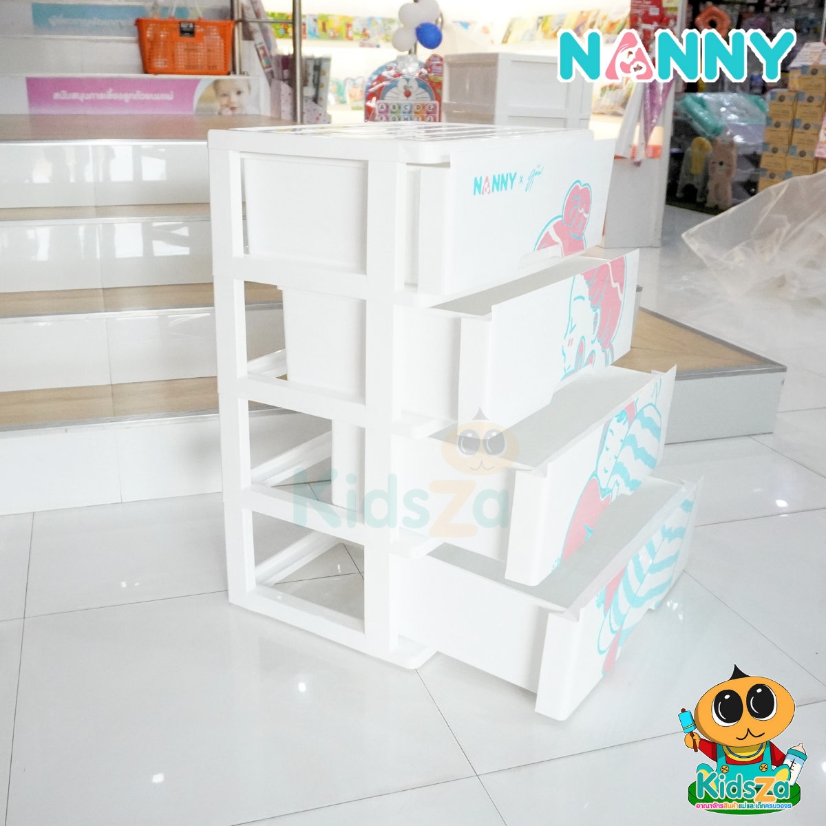 Nanny แนนนี่ ลิ้นชัก อเนกประสงค์ ใส่ของใช้เด็ก 4 ชั้น ลายมุนิน